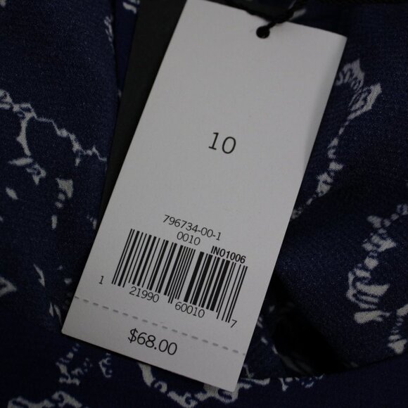 Banana Republic Navy Floral Short Sleeve Blouse - Picture 8 of 9